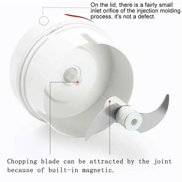 2402 Mini Garlic Chopper Mixer, Portable Cordless Grinder