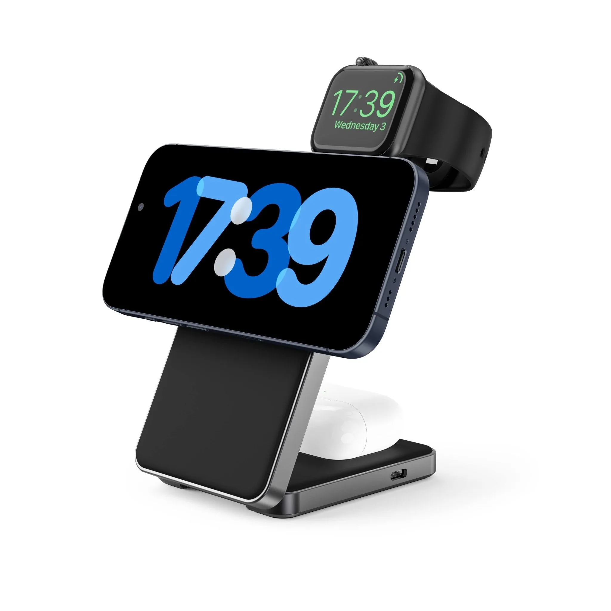 3-in-1 Foldable Qi2 Wireless Charger,Black