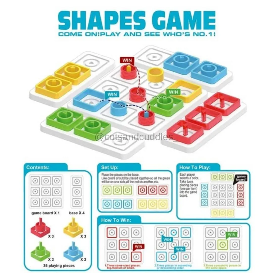 36PCS Shape Game Parent-child Interaction Puzzle Game Board Toy