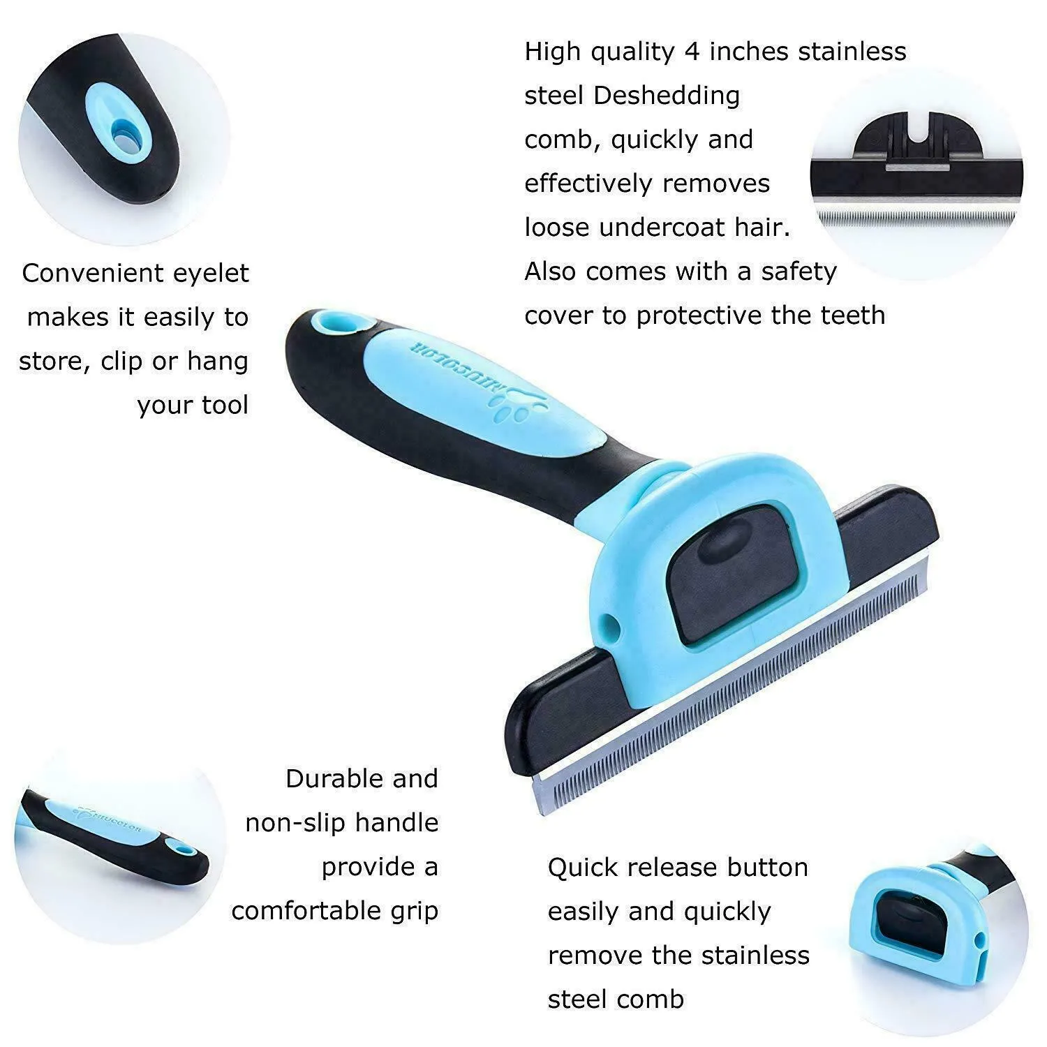 5 Pack Pet Shedder THE NEW EASY TO USE DE SHEDDING AND LIGHT GROOMING TOOLS
