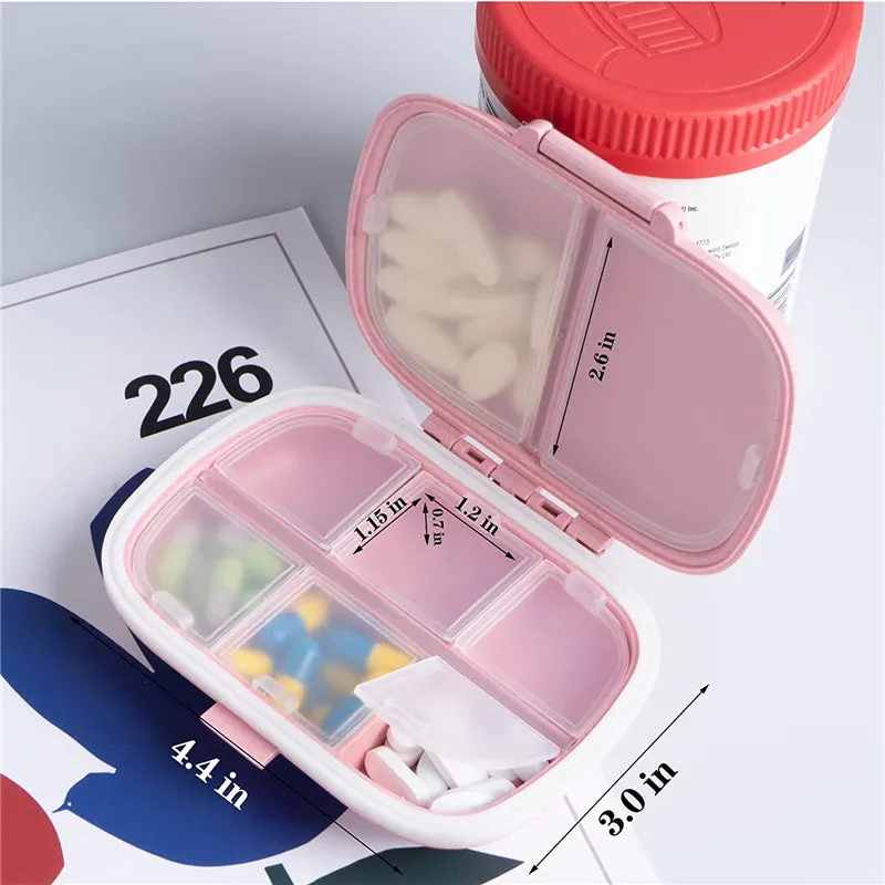 8 Compartments Travel Pill Organizer Pill Box