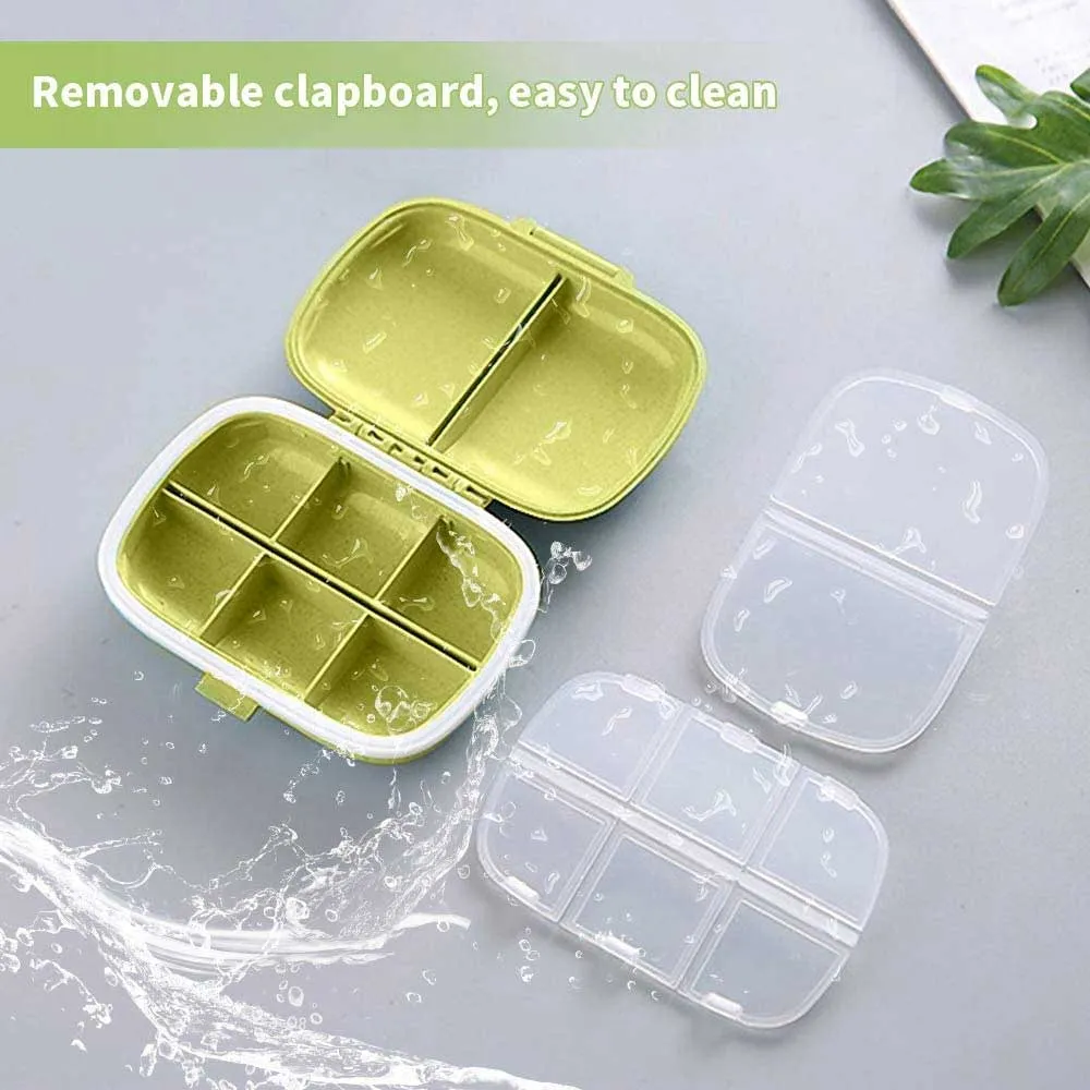 8 Compartments Travel Pill Organizer Pill Box
