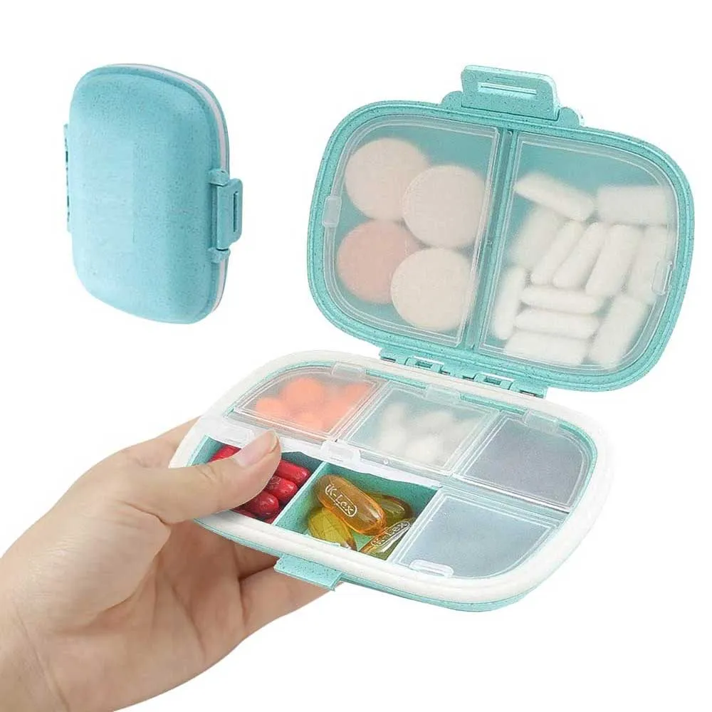 8 Compartments Travel Pill Organizer Pill Box