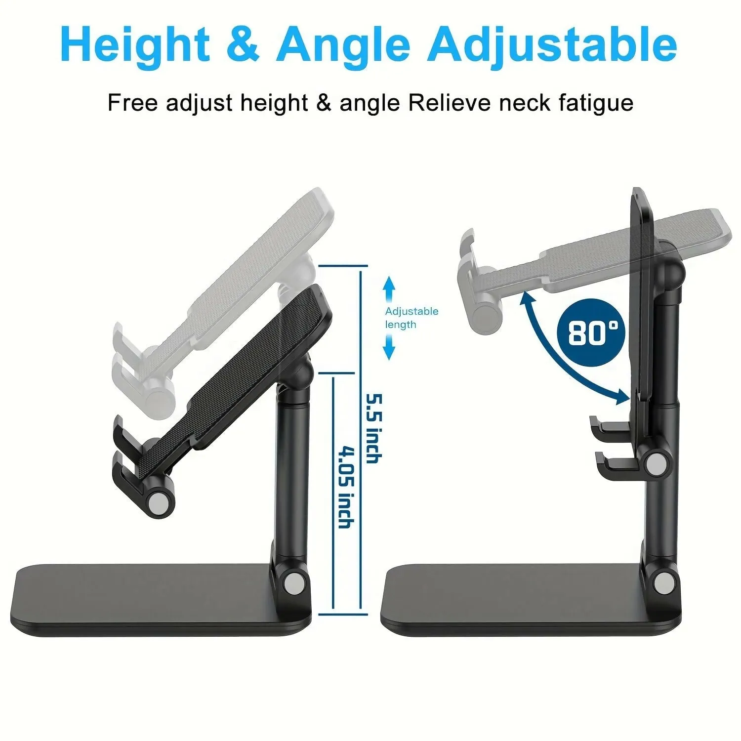 Adjustable Phone & Tablet Stand (Black)