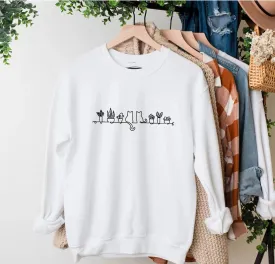 Adorable Cat Lovers' Tee / Cozy Sweatshirt / Comfy Hoodie Featuring Cats and Plants