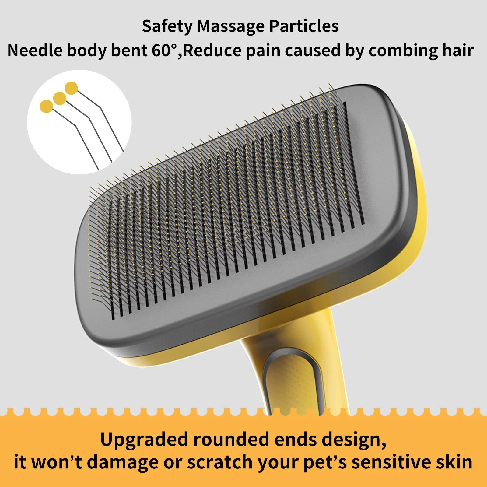 Aiitle Pet Easy Self-Cleaning Brush for Shedding and Grooming Yellow