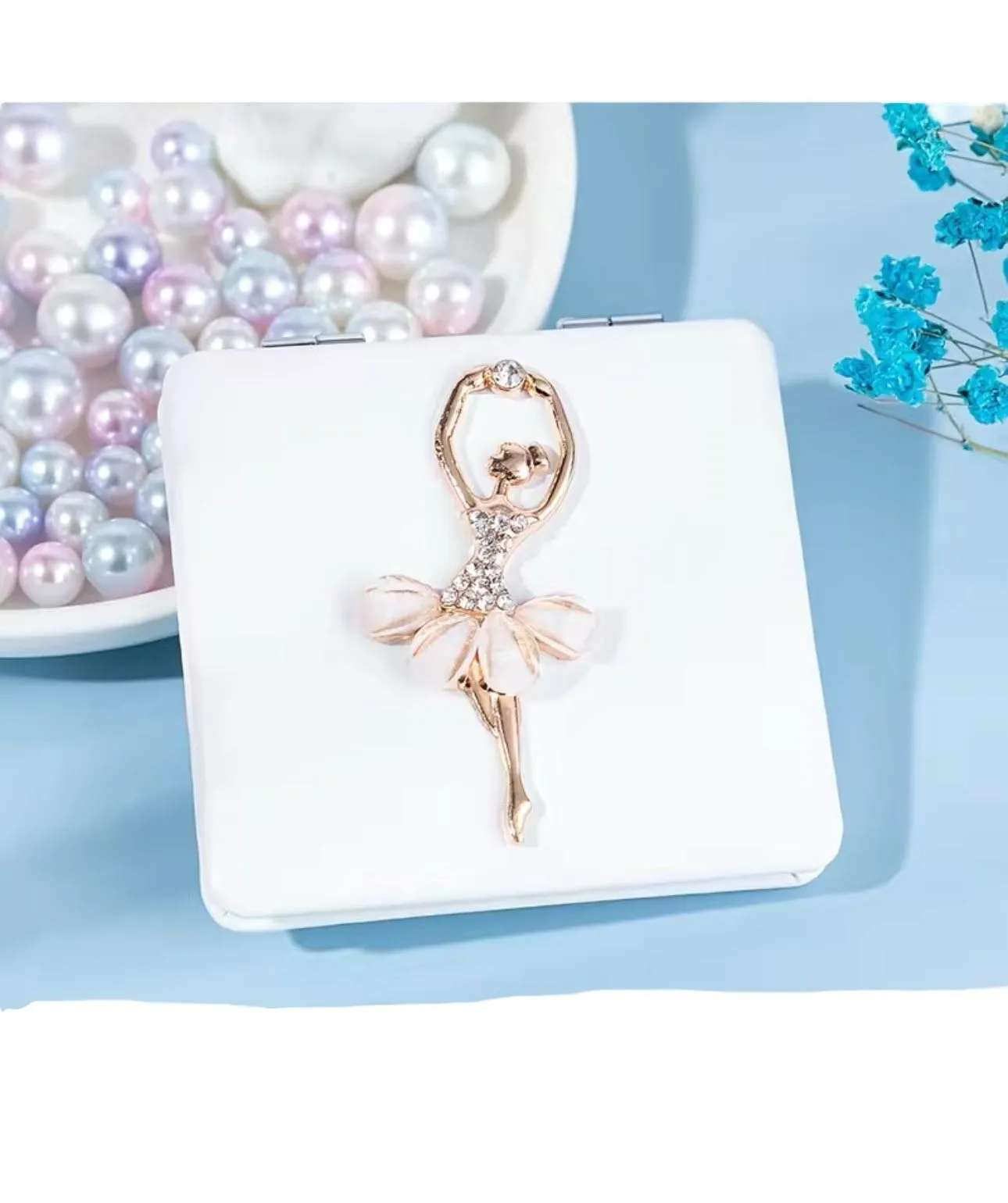 Andrea’s Deals Ballerina Makeup Magnifying Mirror 2 Sides Foldable
