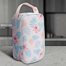 Anko Tropical Cold Box Lunch Bag | Thick Premium Sturdy Polyester Fabric | Lunch Bag for Office | Hibiscus Print | 15cm (L) x 10cm (W) x 26cm (H) (1Pc)