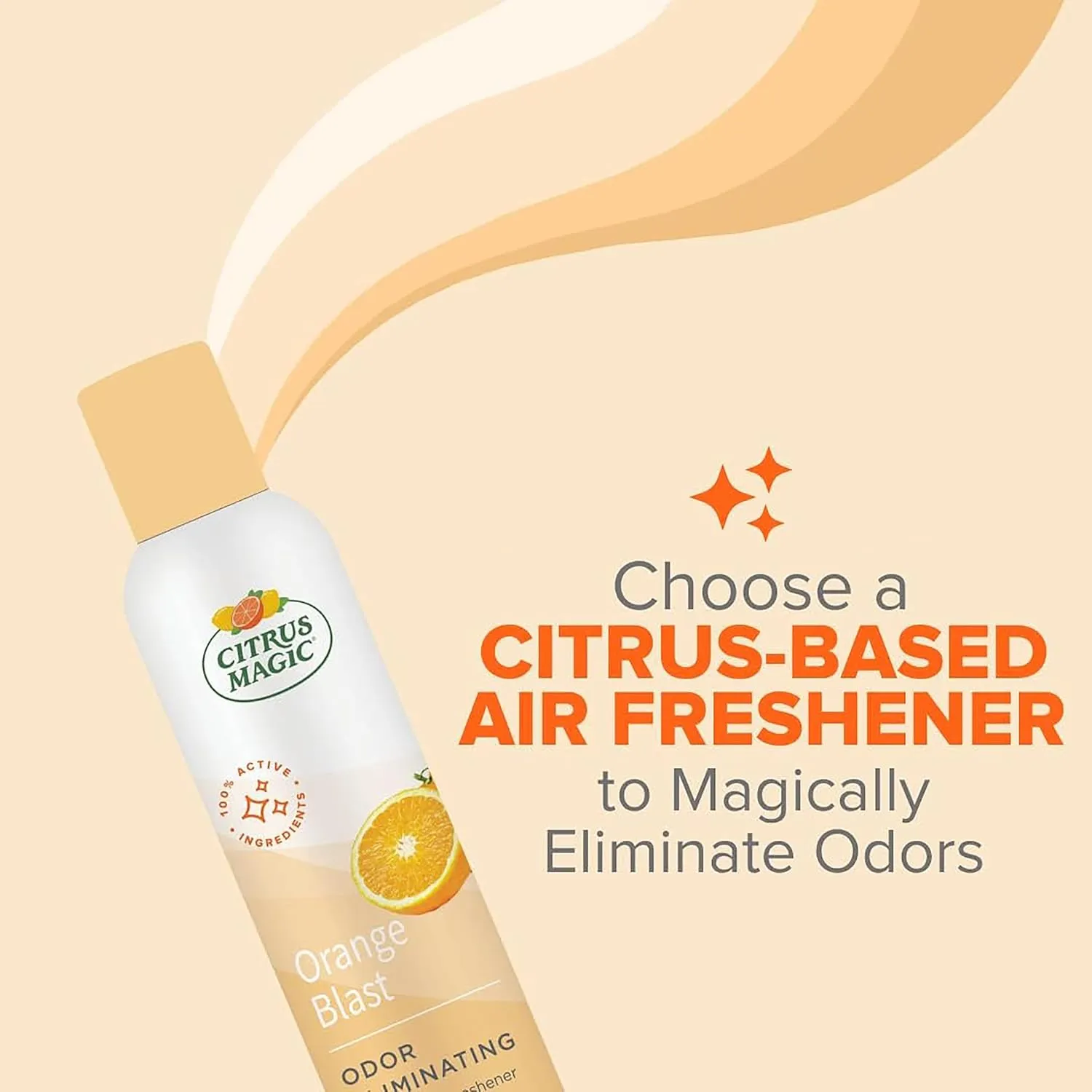 Citrus Magic Odor Eliminator Air Freshener Spray for Home, Orange Blast, 3-Ounce, Pack of 3