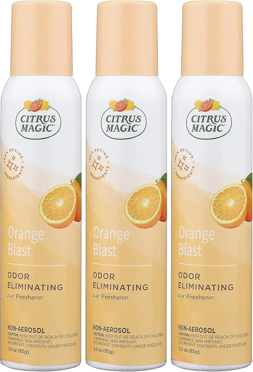 Citrus Magic Odor Eliminator Air Freshener Spray for Home, Orange Blast, 3-Ounce, Pack of 3