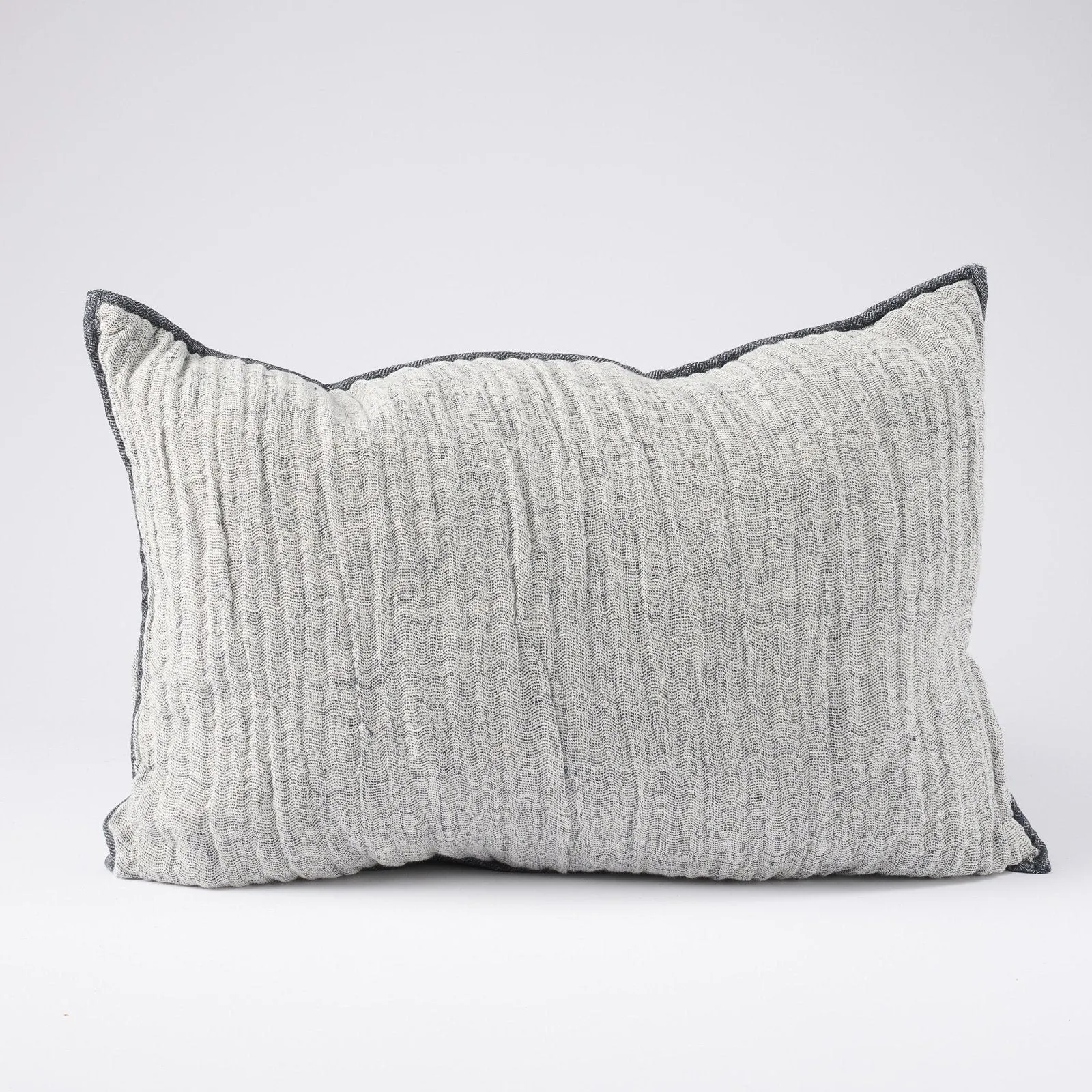 Cristal Linen Cushion - Soft Ink/Ink 