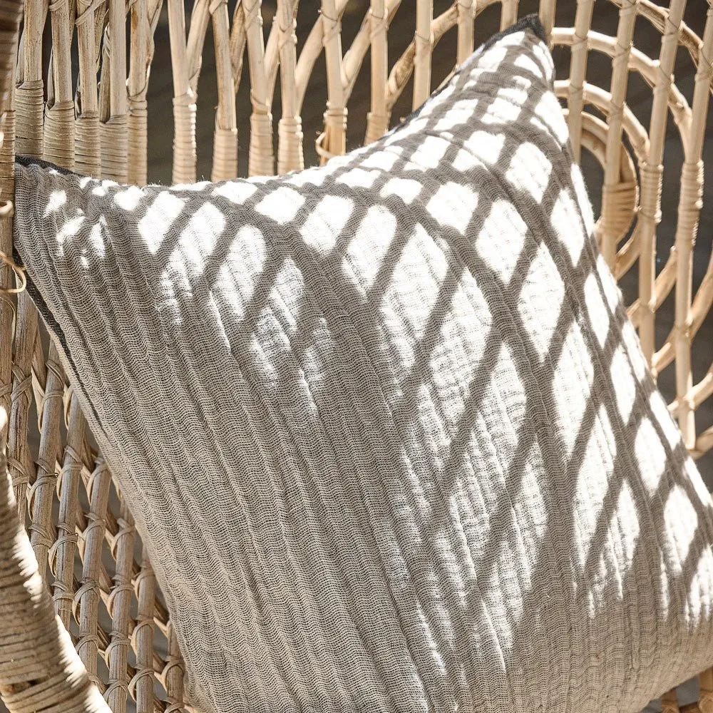 Cristal Linen Cushion - Soft Ink/Ink 