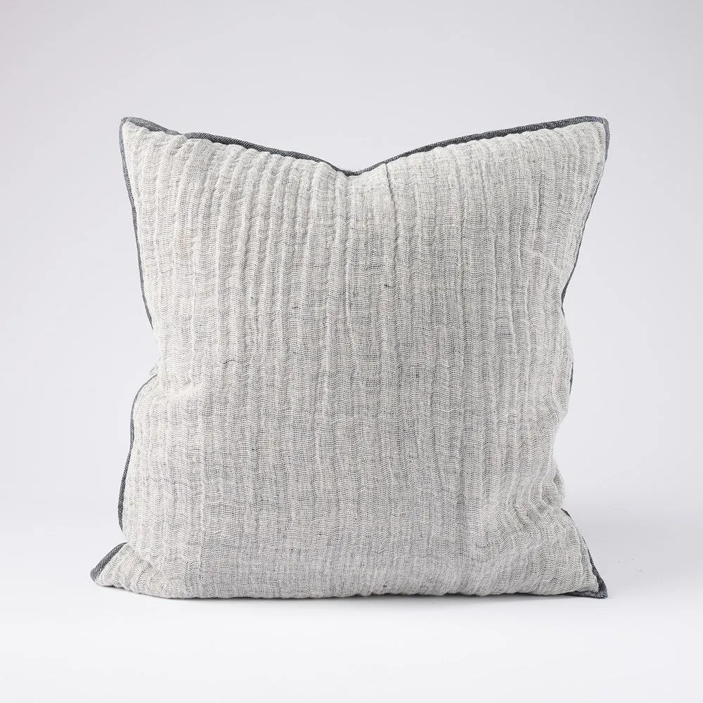 Cristal Linen Cushion - Soft Ink/Ink 