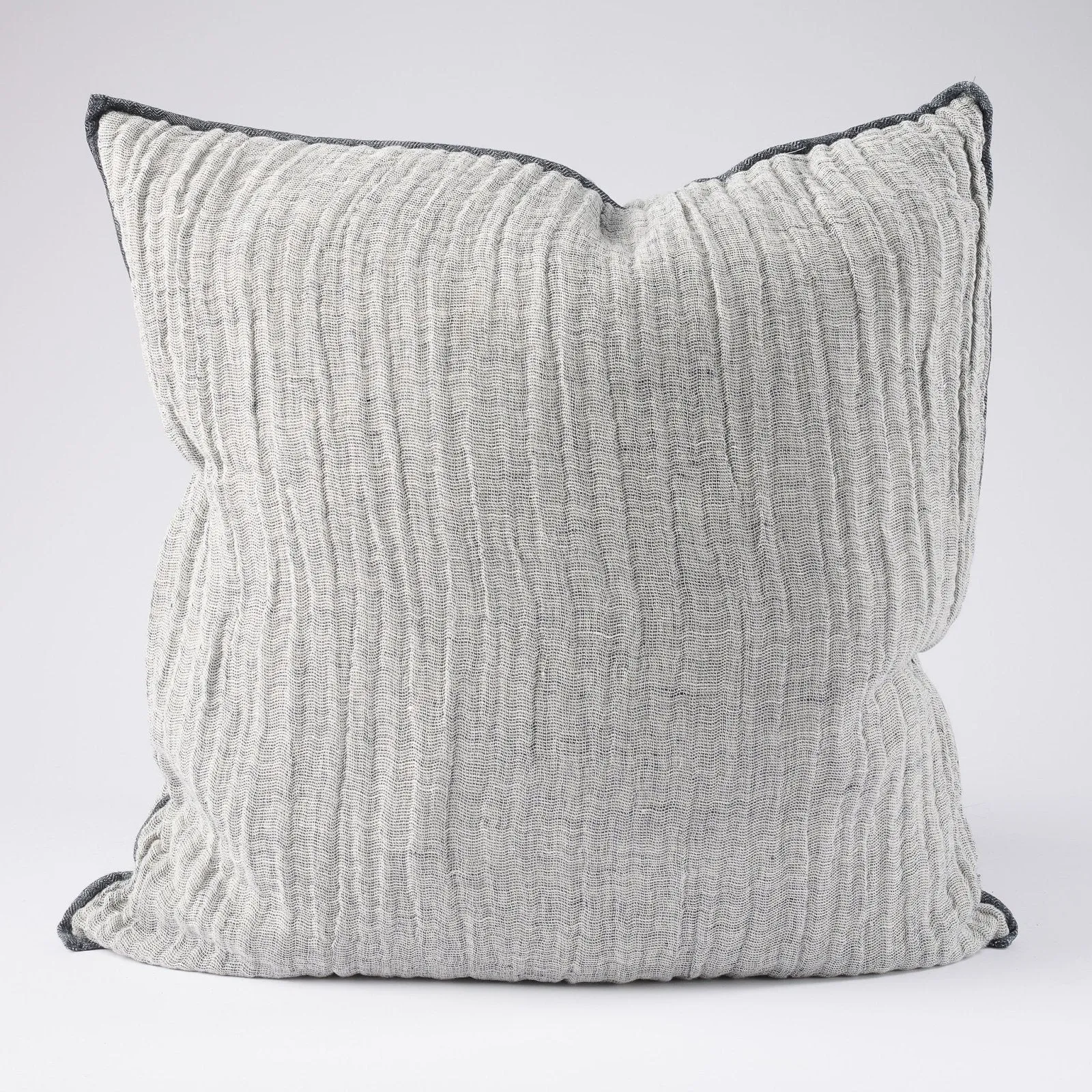 Cristal Linen Cushion - Soft Ink/Ink 