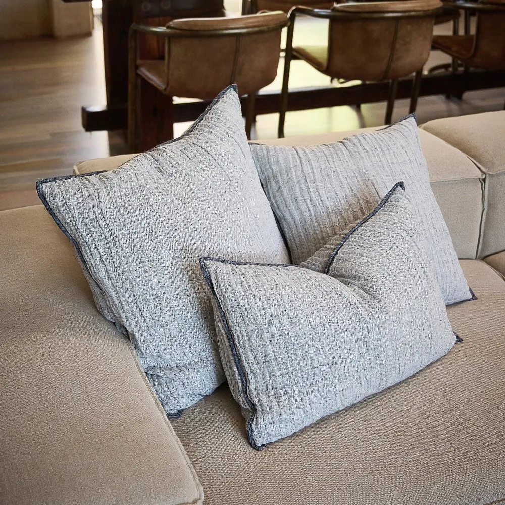 Cristal Linen Cushion - Soft Ink/Ink 
