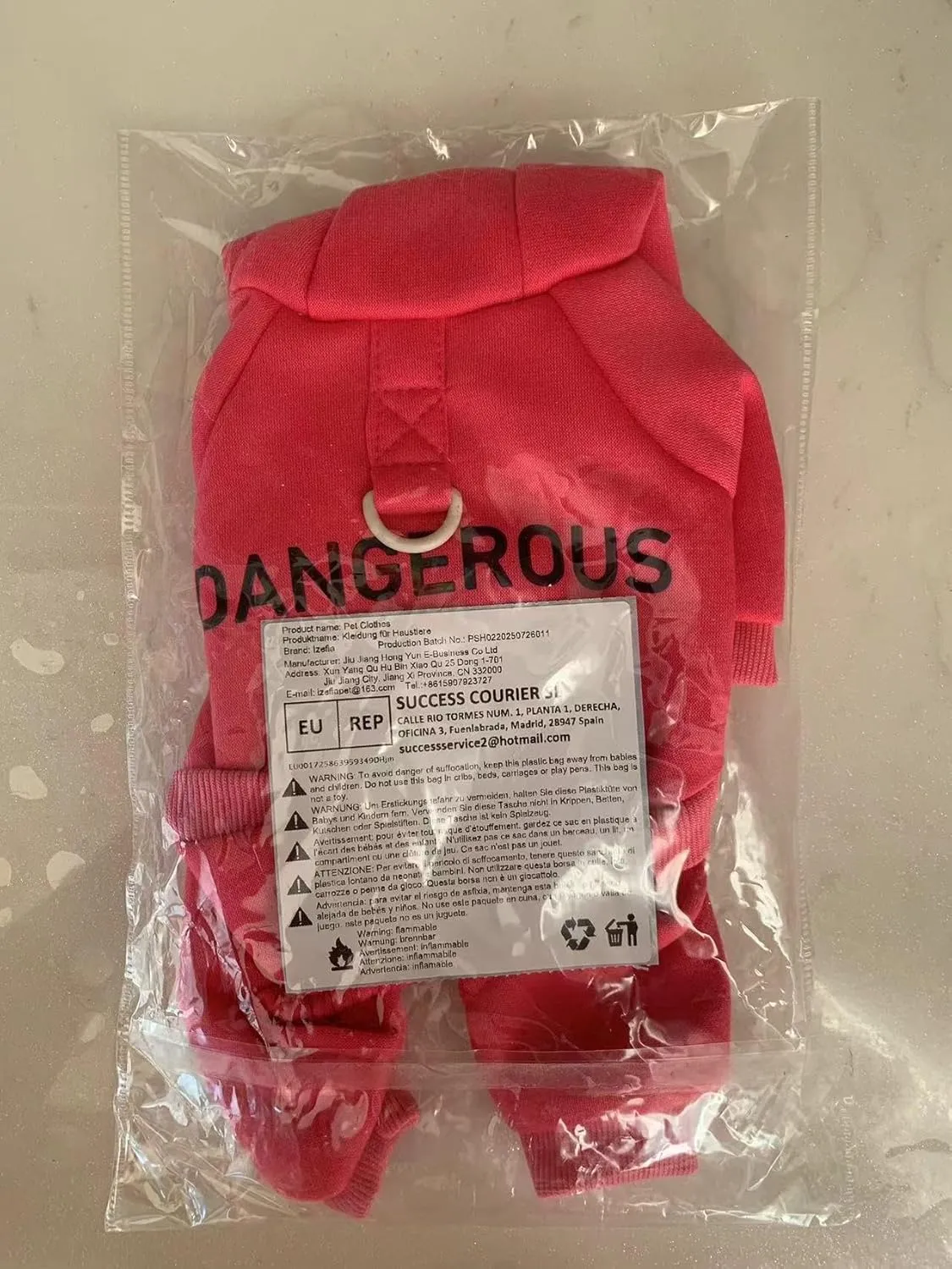 Dog Hoodie Dog Hoodies with Pocket Clothes 4 Legs Jumpsuit Fleece Sweater Winter Sweat Shirt Warm Cotton Dog Hoodie for Small Dog Medium Large Dog Cat Magenta XL