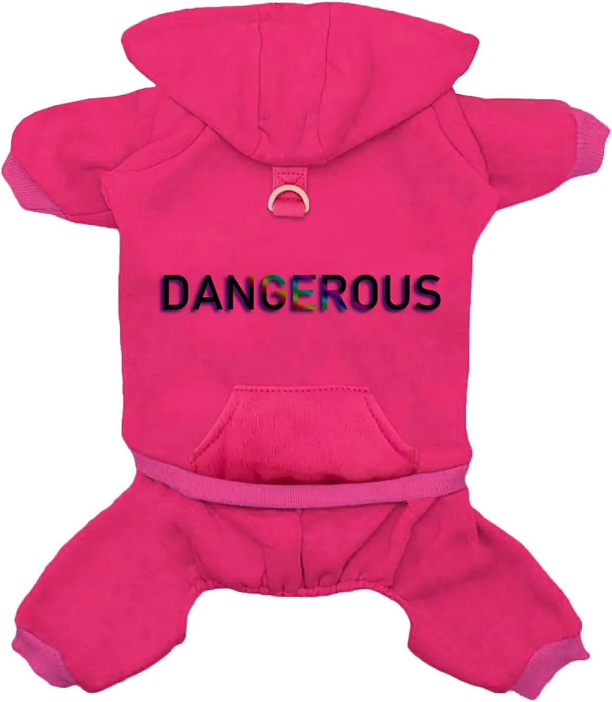 Dog Hoodie Dog Hoodies with Pocket Clothes 4 Legs Jumpsuit Fleece Sweater Winter Sweat Shirt Warm Cotton Dog Hoodie for Small Dog Medium Large Dog Cat Magenta XL