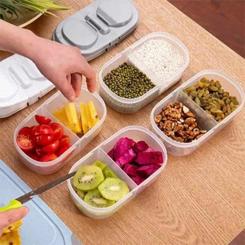 Dual Slot Compartment Food Storage Box ( Pack Of 2 )