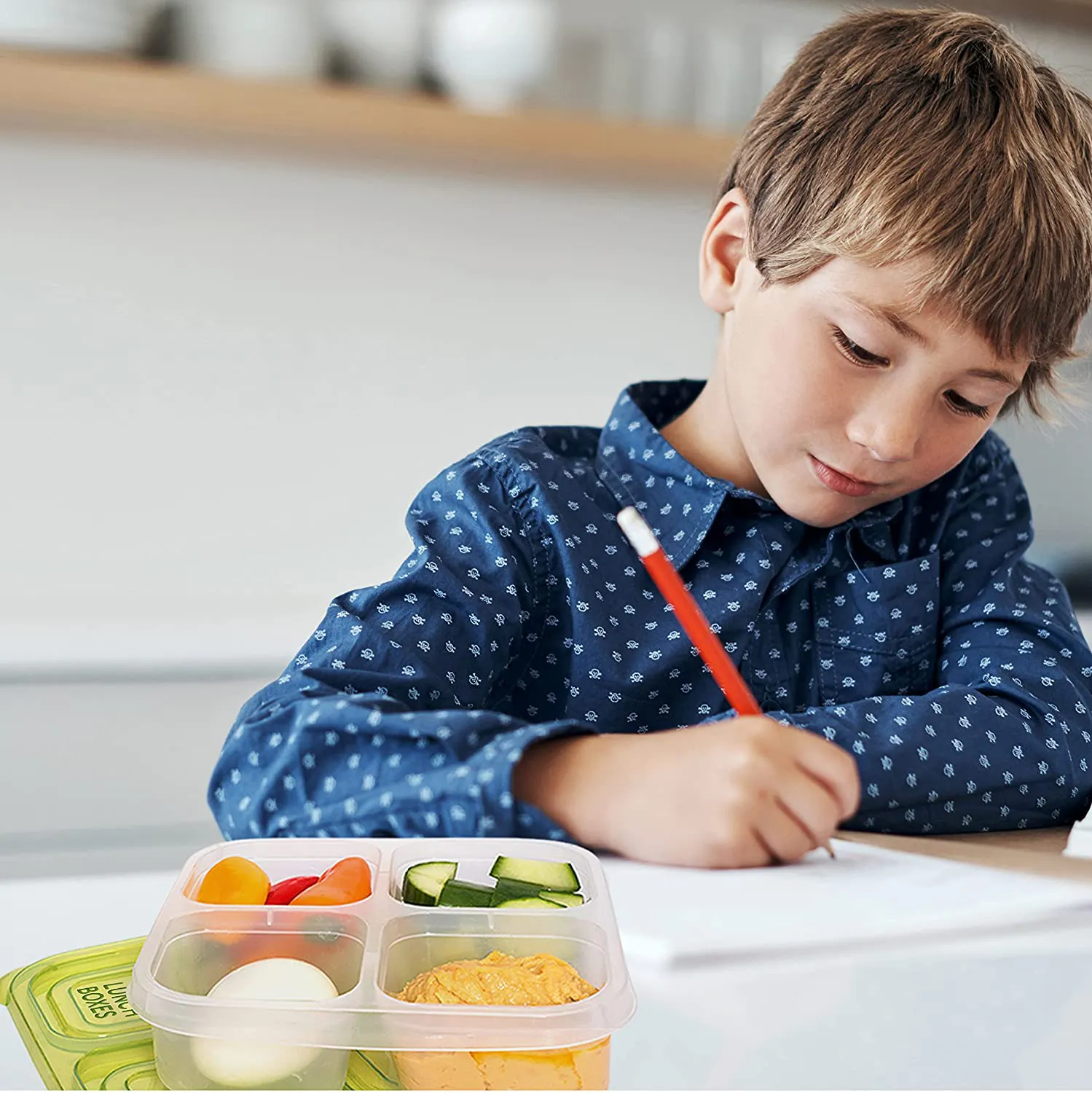 EasyLunchboxes - Bento Snack Boxes - Reusable 4-Compartment Food Containers for School, Work and Travel, Set of 4, (Pastels)
