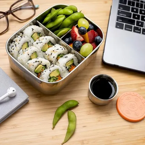 Everusely Stainless Steel Toddler Bento Box Small Metal Lunch Box for Kids