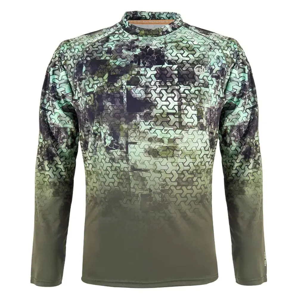 FHM Mark EVO V2 Fishing Shirt UPF 50 Print Khaki