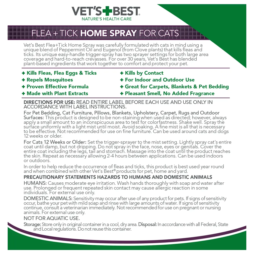 Flea   Tick Home Spray for Cats