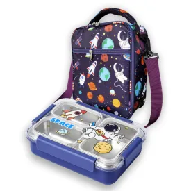 Floating Astro Stainless Steel Tiffin/Lunch Box with matching Lunch Bag