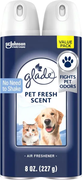 Glade Air Freshener Room Spray, Pet Fresh Scent, Odor Fighting to Deliver Long Lasting Freshness, 8 Oz, 2 Count