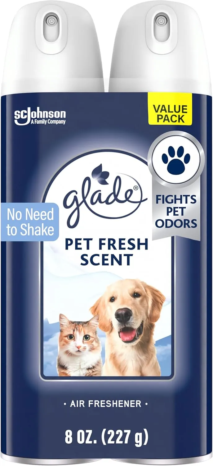 Glade Air Freshener Room Spray, Pet Fresh Scent, Odor Fighting to Deliver Long Lasting Freshness, 8 Oz, 2 Count