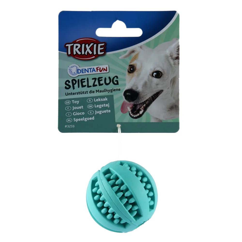 Gnawlers Calcium Milk Bone Treats, Fofos Carrot Treat Toy and Trixie Denta Fun Ball Mint Flavour Natural Rubber Toy Combo for Dogs