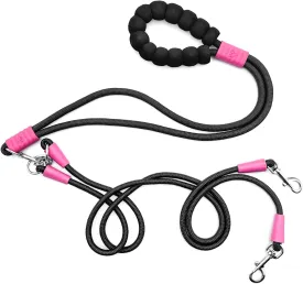 Hands Free Double Dog Leash, No Tangle Double Dog Leash, Adjustable Handles Fit Small, Medium and Large Dogs