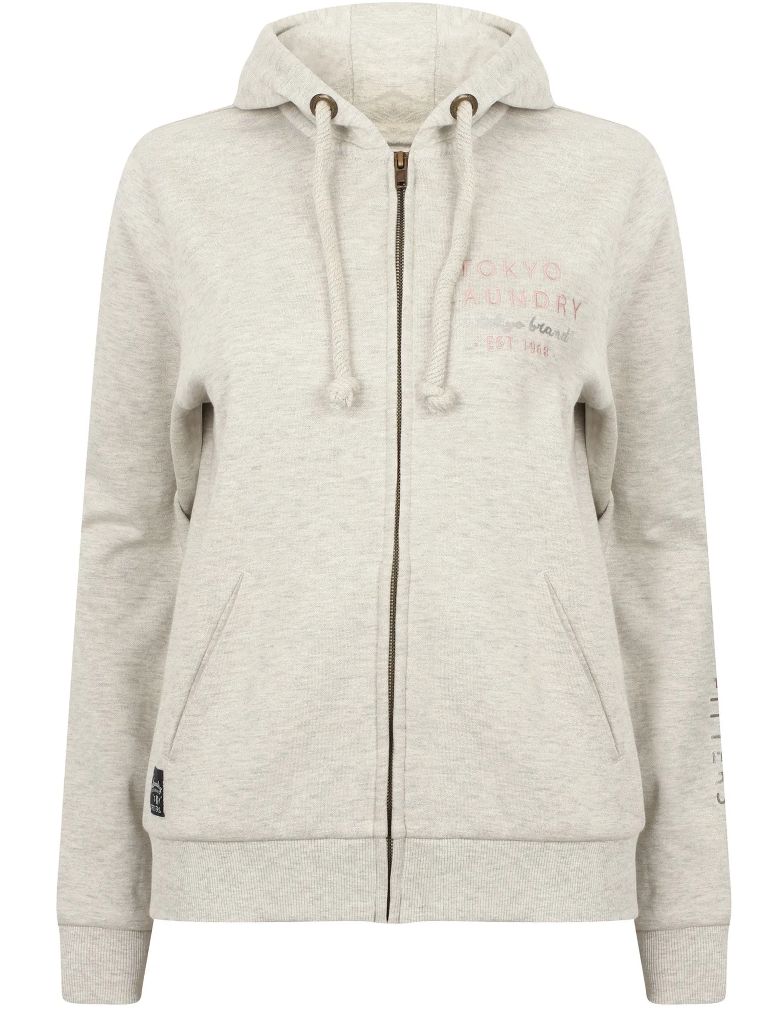 Iro Zip Through Hoodie In Oatmeal Grey - Tokyo Laundry