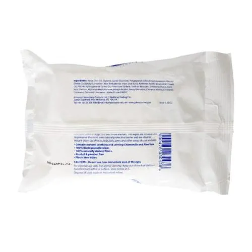 Johnsons Clean N Safe Cleansing Wipes For Cats & Dogs - 30 Wipes