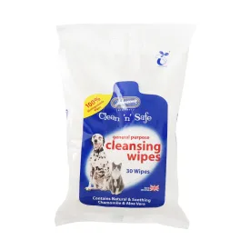 Johnsons Clean N Safe Cleansing Wipes For Cats & Dogs - 30 Wipes