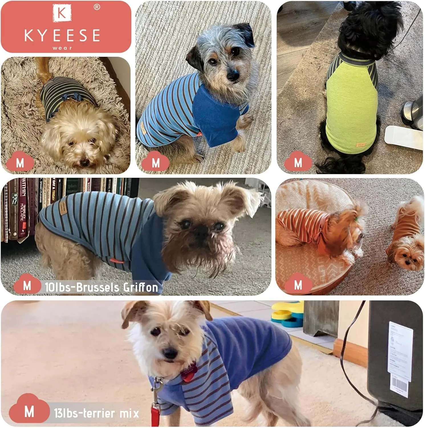 KYEESE 3 Pack Dog Sweaters - Soft Dog Sweatshirts with Stretchy Fleece for Small Dogs (Male, Female), Perfect for Dachshund & Small Breeds