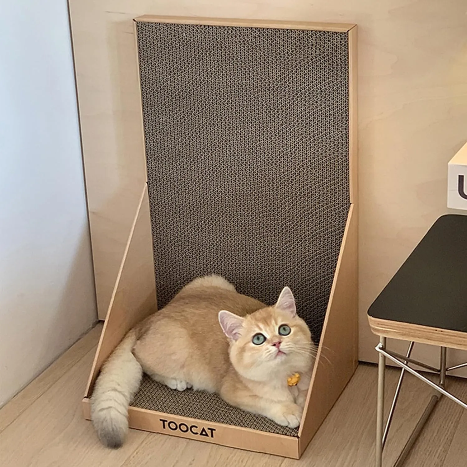L Shape Cat Scratching Board,19.69" Large Cat Scratchers for Indoor Cats,Furniture Protection Cardboard Cat Scratcher,Vertical Cat Scratch Pad,Cat Wall Scratcher,Cat Scratching Post (Brown)