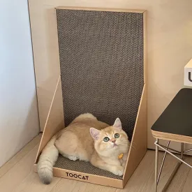 L Shape Cat Scratching Board,19.69" Large Cat Scratchers for Indoor Cats,Furniture Protection Cardboard Cat Scratcher,Vertical Cat Scratch Pad,Cat Wall Scratcher,Cat Scratching Post (Brown)
