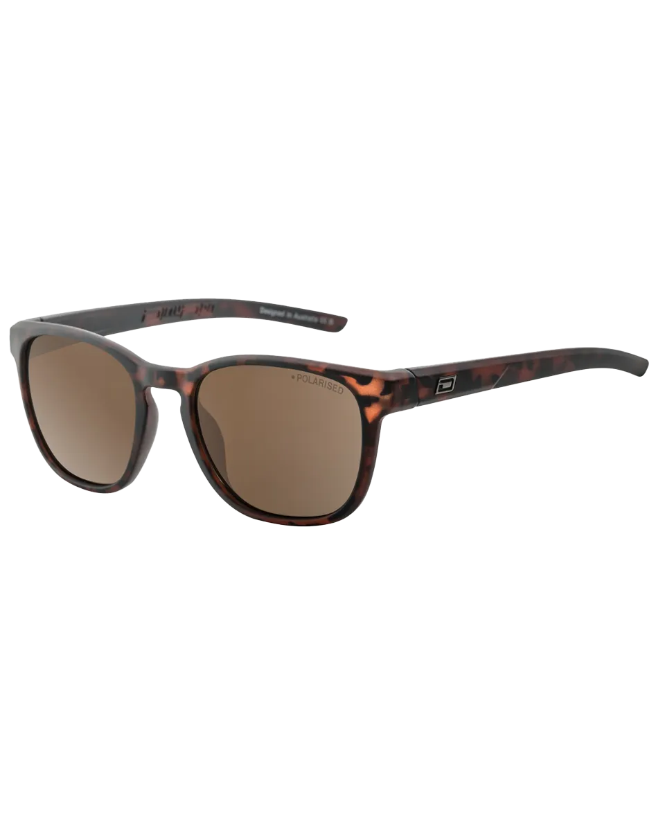 Lit Polarised Sunglasses in Satin Tortoise & Brown