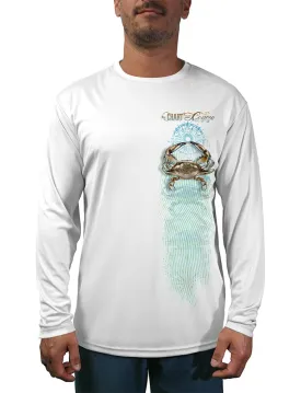 Men's UV Rash Guard with Long Sleeves | Crab Design Left Side | Outdoor Sports