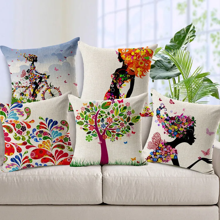 New Rural style Home Decor Cushions Bicycle Girls Style Car Home Decorative Throw Pillows Cushion