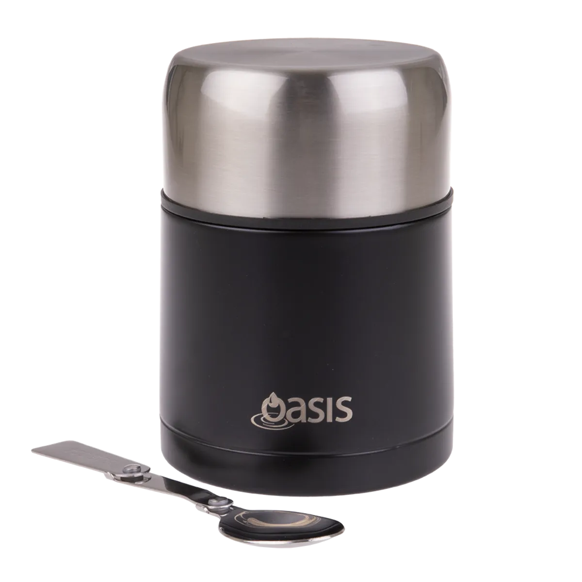 Oasis Stainless Steel Double Wall Insulated Food Container With Spoon - Two Sizes