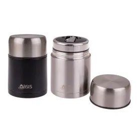 Oasis Stainless Steel Double Wall Insulated Food Container With Spoon - Two Sizes