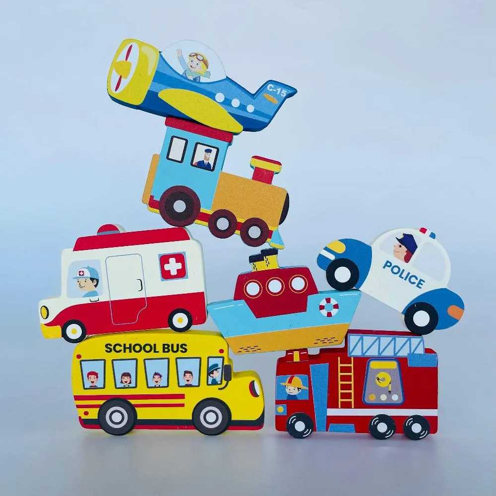 Open Ended Chunky Puzzle New Design - Vehicles