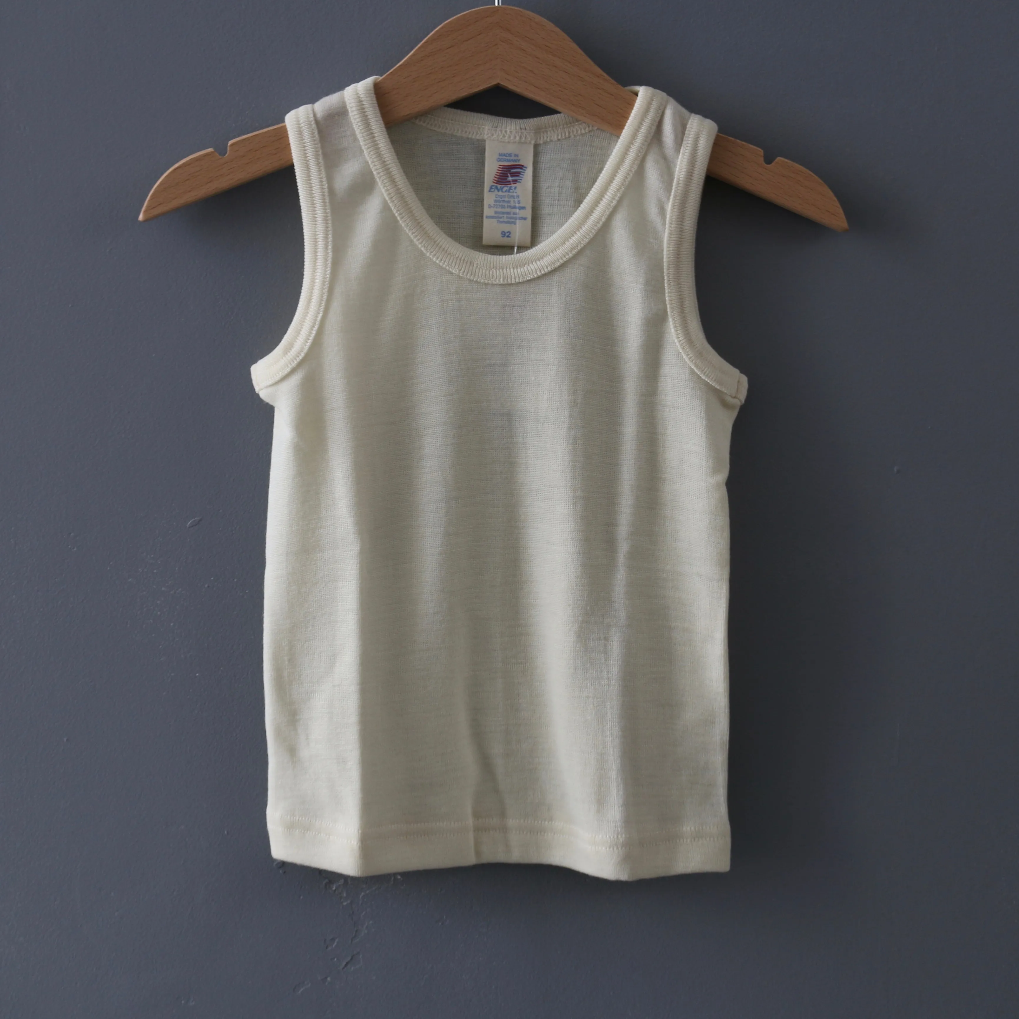 Organic Wool & Silk Sleeveless Vest - Natural - 1-16y