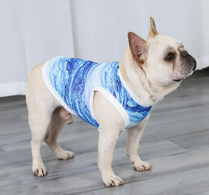 Pet cooling vest, summer breathable pet cold sense heatstroke prevention and cooling clothing, Bull dog clothes
