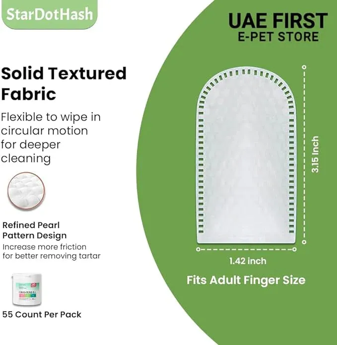 Pet Dental Finger Wipes - Easy Teeth Cleaning for Dogs & Cats