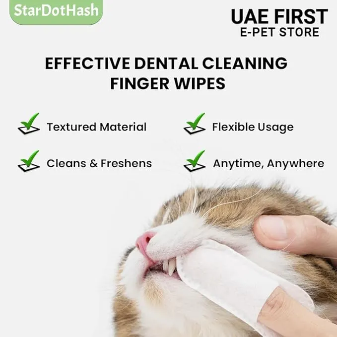 Pet Dental Finger Wipes - Easy Teeth Cleaning for Dogs & Cats