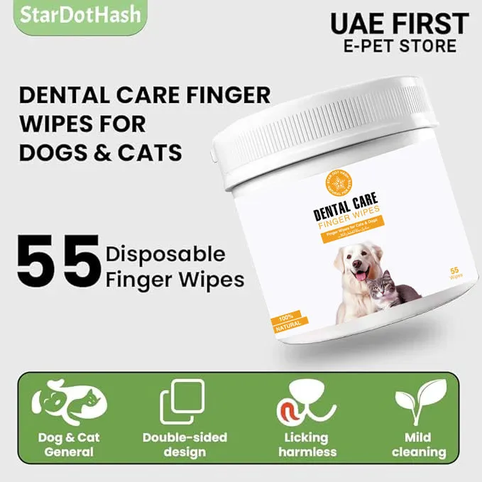 Pet Dental Finger Wipes - Easy Teeth Cleaning for Dogs & Cats