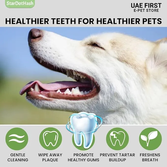 Pet Dental Finger Wipes - Easy Teeth Cleaning for Dogs & Cats