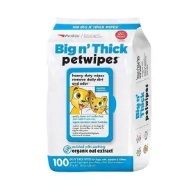Petkin Big n' Thick Petwipes, 100 Wipes 18 x 28 cm